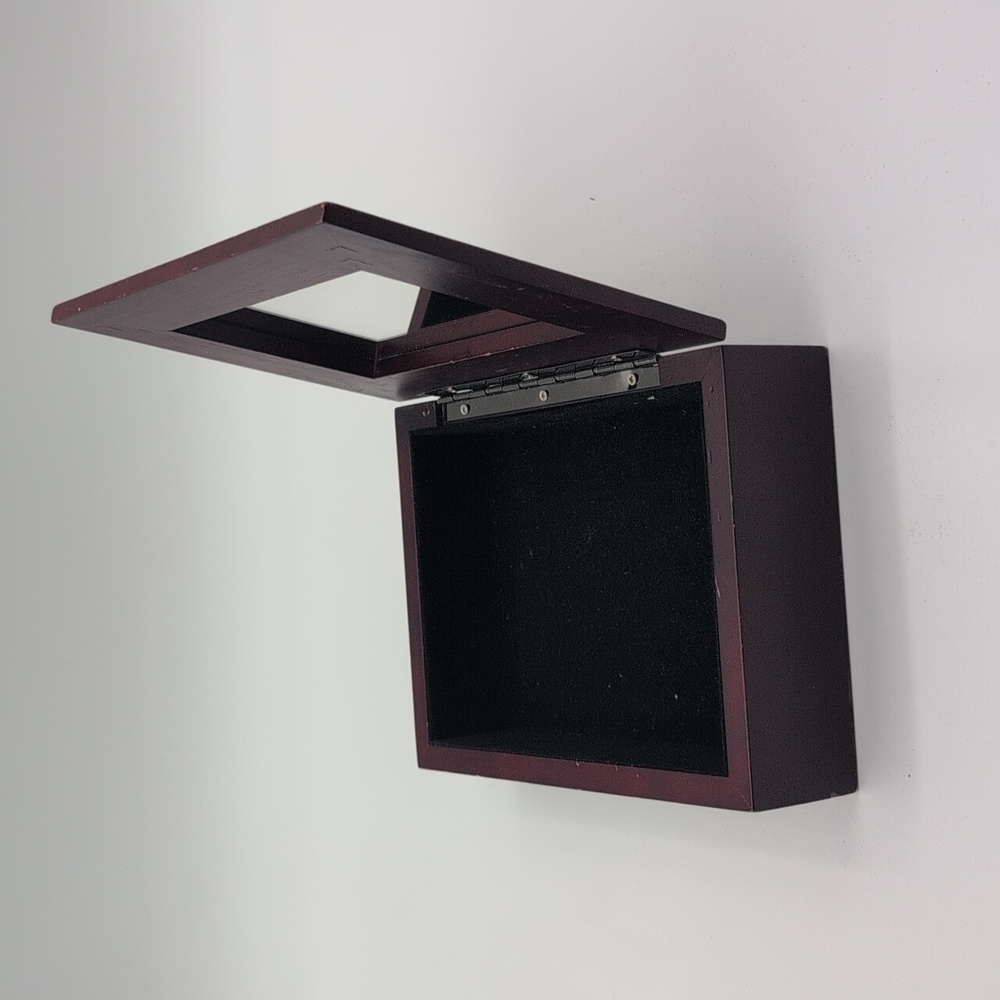 Elegant Decorative Wooden Trinket Jewelry Box with Silver Accents - Picture 7 of 10